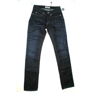 New NWT Womens 25 X 32 Designer Acne Jeans Dark Blue Skinny Cotton Nice Logo Pat